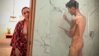 Hot stepmom and stepson have sex in the shower