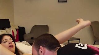 A girl came just to the point of orgasm, but she squeezed the sperm herself