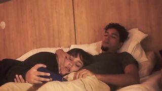 The lazy guy barely fucked, but the blowjob was so deep it shook him