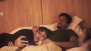The lazy guy barely fucked, but the blowjob was so deep it shook him