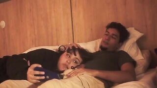 The lazy guy barely fucked, but the blowjob was so deep it shook him