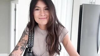 An intimate adventure with a petite brunette in a car