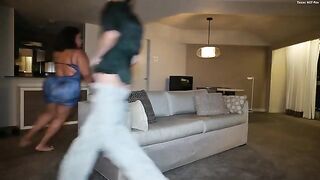 A girl with big tits likes to be fucked hard and slapped around