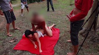 A group of free-spirited individuals organized a picnic on the beach, which turned into an orgy