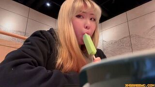 You're licking the ice cream, but you could just as easily be licking my cock - MsBreewc