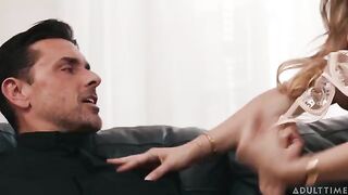 You can turn it up louder in the back - a chick on the couch with natural tits