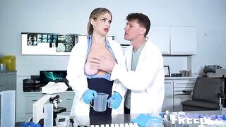 Submissive pose for a rough sex with a blonde woman