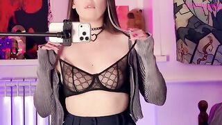Babe caressed herself with a mirror, anticipating something more