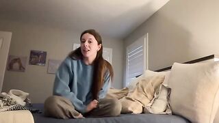 Girl humps her favorite pillow and masturbates passionately