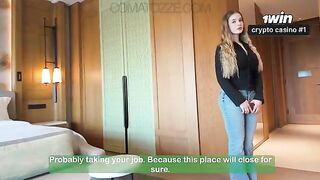 The hotel manager called the girl to his room for an intimate encounter