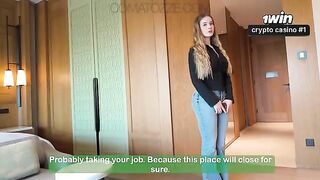 The hotel manager called the girl to his room for an intimate encounter