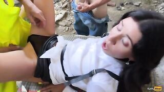 Katty West was fucked hard by an enormous dick in a risky location