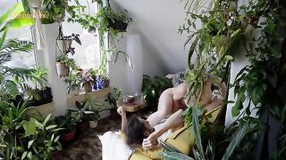 A couple has passionate sex on the couch after a quiet day