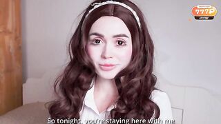 The girl in the roleplay fucks with her lover on Halloween night