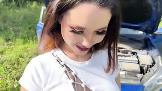 A girl came to fix the car, but ended up having sex