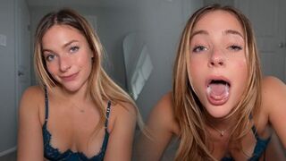 She took a huge load of sperm on her face and in her mouth