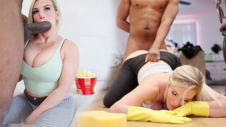 The stepson fucks his step mom with a big black cock