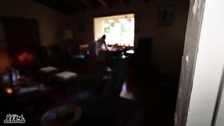 While our grandparents are at the cottage, we have fun in the bedroom