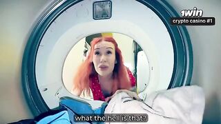 A washing machine broke down, but they didn’t mind getting intimate