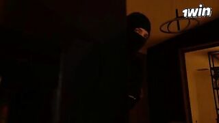 A busty Latina gets fucked by a masked intruder in doggy style
