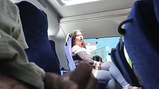 Busty MILF gets her breast out in public and wanks it