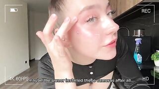 A hot Russian girl demonstrates her skills in cleaning