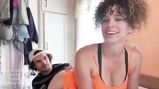 A girl is doing laundry when her stepdad enters and things heat up