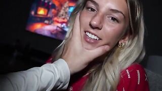 The guy masturbates and his stepsister tries to catch the sperm with her mouth