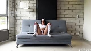 A girl was fucking like a slut, using a sex toy and more