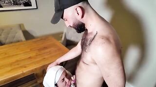 A hot girl is fucking with two muscular men in HD