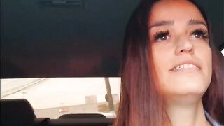 A hot chick showed me her tits and ass in a private car spot
