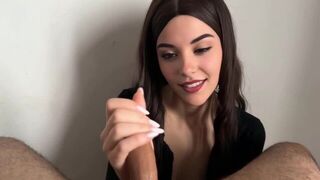 A girl rewarded her boyfriend for his work with a handjob