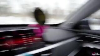 A cute girl got into the fake taxi and paid with her mouth for the ride