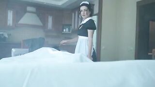A scary ghost maid is fucking with a guy on Halloween