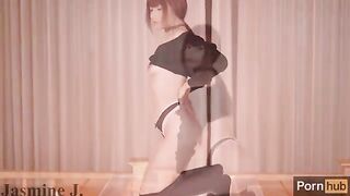Jasmine J rides a toy and squirts from her pussy