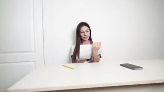 The student drew a dick and got a discharge on her vagina