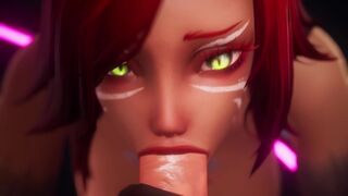 Taron has sex with Captain Mavel in an anime cartoon scene