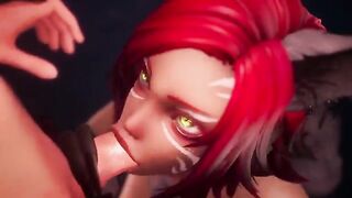 Taron has sex with Captain Mavel in an anime cartoon scene
