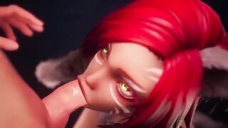 Taron has sex with Captain Mavel in an anime cartoon scene