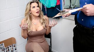 Hot MILF Kayla Paige gets strip searched after being caught for theft